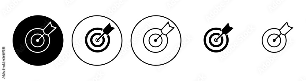 Target icon set. goal icon vector. target marketing icon vector Target icon set. goal icon vector. target marketing icon vector