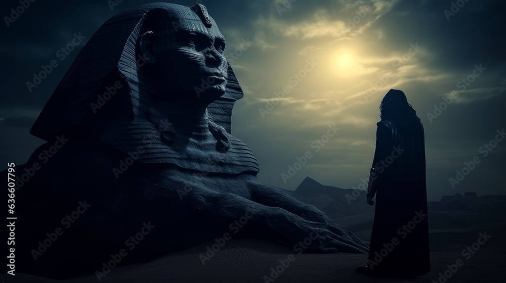 sphinx and pyramids