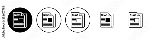 Newspaper icon set. news paper vector sign