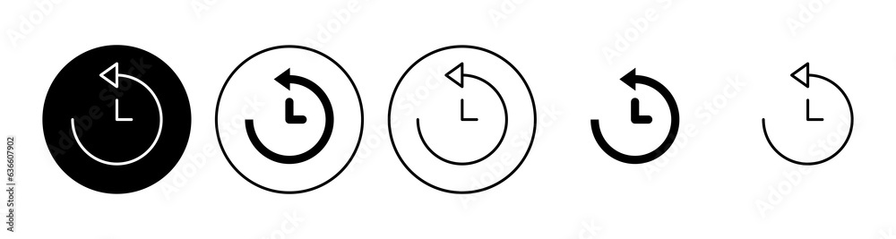 History icon set. recent event history History icon set. recent event history