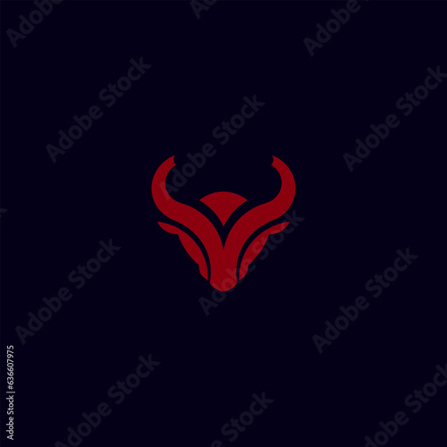 Outline Style Bull Head Monogram, The outlined bull head provides a strong identity and the simplicity of the design ensures easy recognition and versatility..