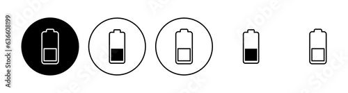 Battery icon set. battery charge level. battery charging icon