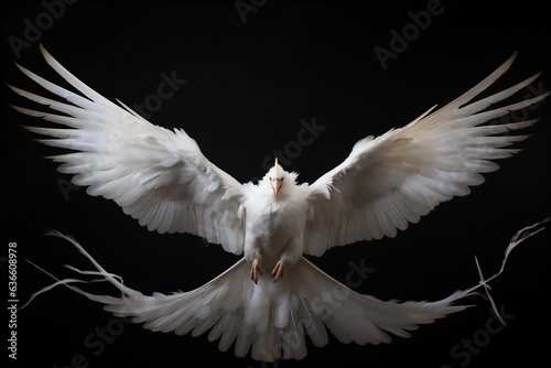 white phoenix spread wings, hyper realistic, dramatic light, Create using generative AI tool. © Maizal