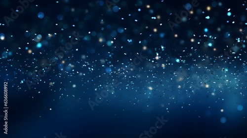 Blurred Background of a Confetti Rain in blue Colors. Festive Backdrop for Celebrations 