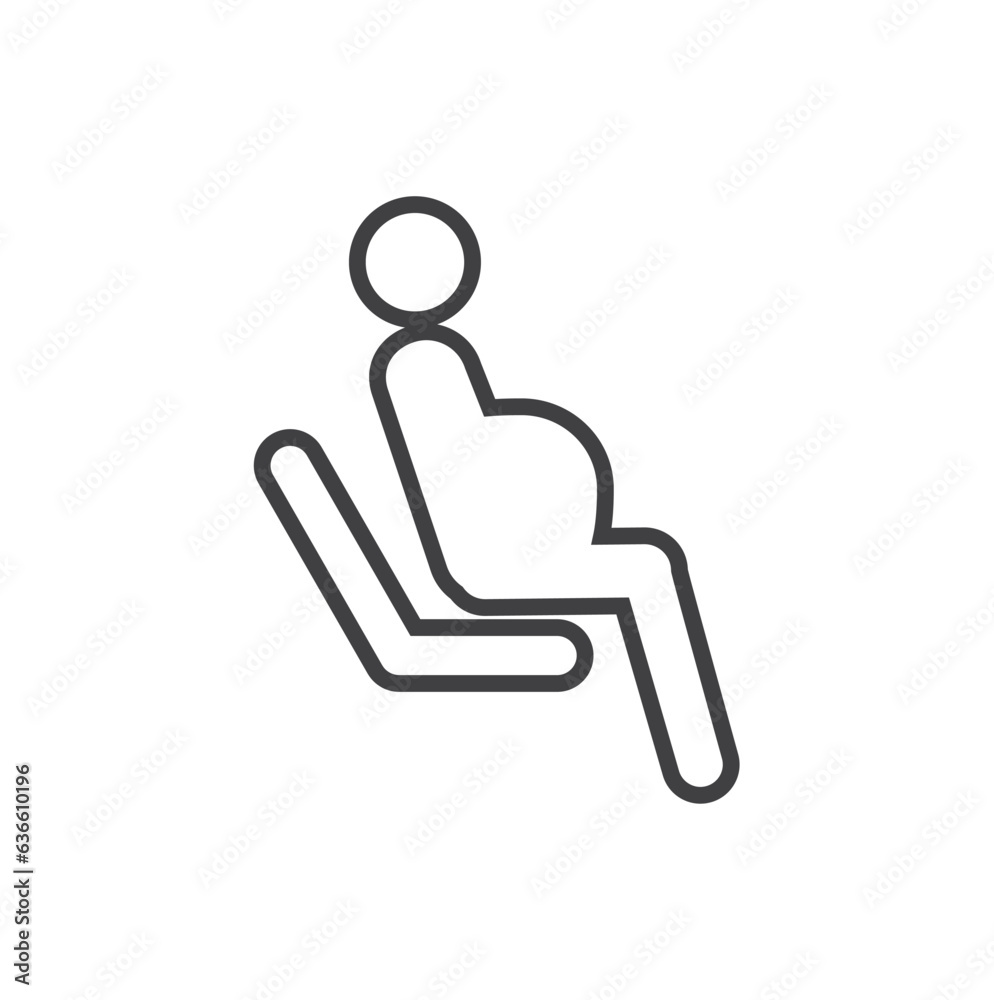 Pregnant women icon line, Priority Symbols for Disabled Passenger, Human mobility vector signs. disability info graphics element, disability accessibility icon, physically disabled people icon. Pregnant women icon line, Priority Symbols for Disabled Passenger, Human mobility vector signs. disability info graphics element, disability accessibility icon, physically disabled people icon.