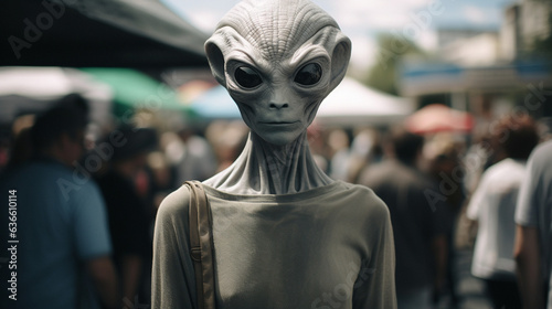 Blurred Boundaries: Grey Aliens in Human Facades, generative ai