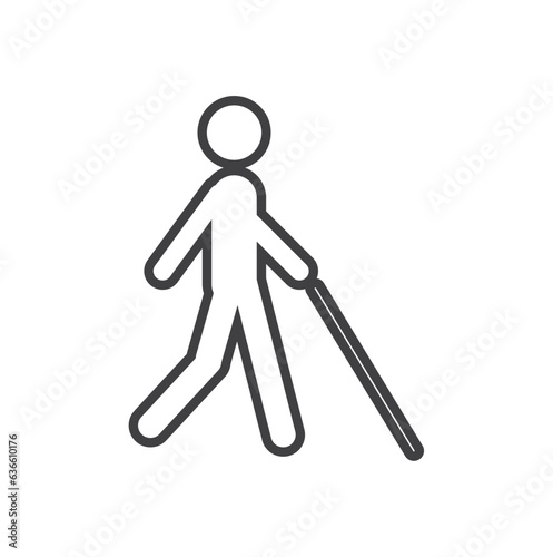 Icon of blind, Priority Symbols for Disabled Passenger, Human mobility vector signs. disability info graphics element, disability accessibility icon, physically disabled people icon.