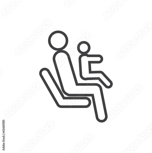 Passengers with infants icon, Priority Symbols for Disabled Passenger, Human mobility vector signs. disability info graphics element, disability accessibility icon, physically disabled people ico