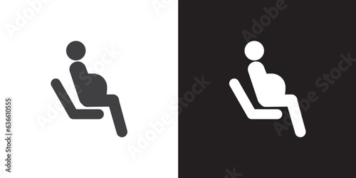 Flat icon of regnant women, Priority Symbols for Disabled Passenger, Human mobility vector signs.