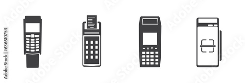 Swap Machine Vector Icon set, EDC machine and credit card, bank and financial related icon. vector illustration on white background, 