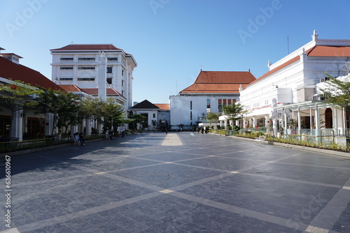 Fototapeta Naklejka Na Ścianę i Meble -  surabaya, indonesia - august 06, 2023 : surabaya city square building with old building