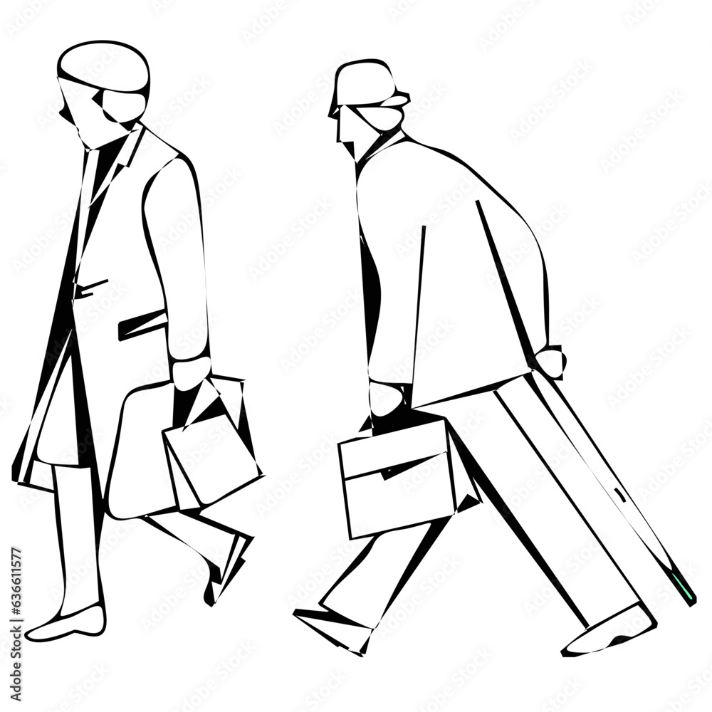 A group of people. Graphic image of several people. Vector. A group of people. Graphic image of several people. Vector.