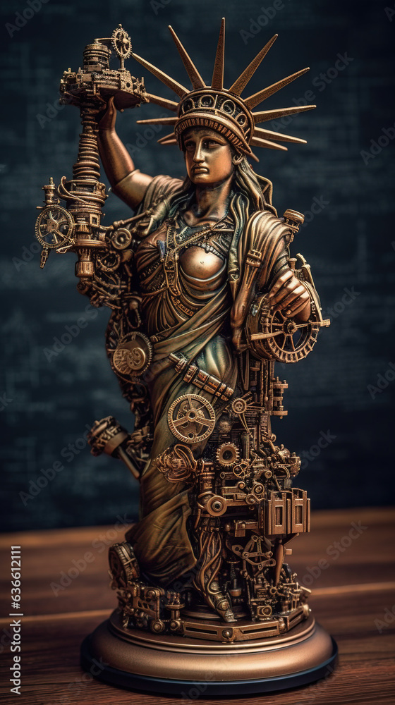 Steampunk Legacy of Freedom: The Statue's Journey into Another Era
generative, ai
