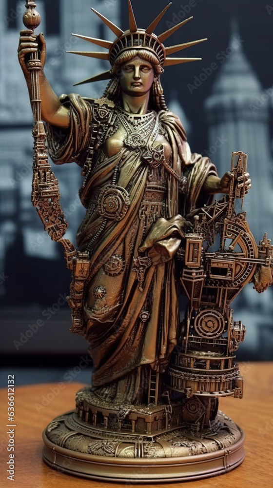 Steampunk Lady's Radiance: The Statue of Liberty Reenvisioned
generative, ai