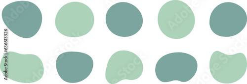 かわいい抽象的なゆるゆるフレーム　緑　黄緑　green shape　Set of cute abstract shapes.Vector loose frame.