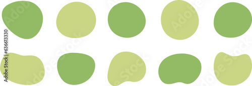かわいい抽象的なゆるゆるフレーム　緑　黄緑　green shape　Set of cute abstract shapes.Vector loose frame.
