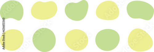 かわいい抽象的なゆるゆるフレーム　緑　黄緑　green shape　Set of cute abstract shapes.Vector loose frame.