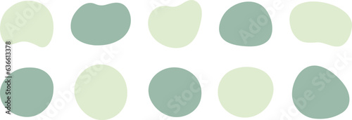 かわいい抽象的なゆるゆるフレーム　緑　黄緑　green shape　Set of cute abstract shapes.Vector loose frame.