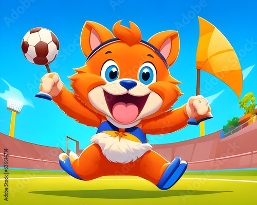 Cheerful cartoon animal