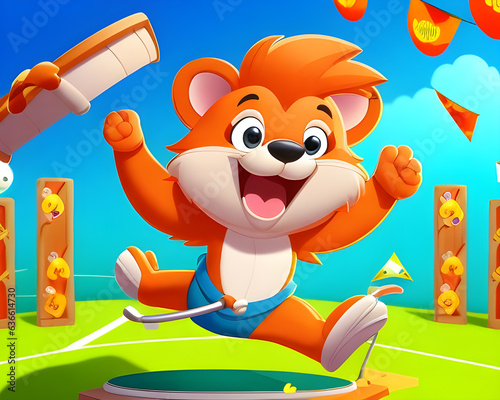 Cheerful cartoon animal