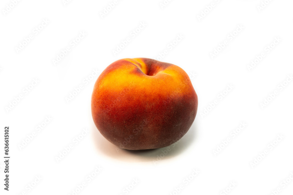 Riped apricot , nectarine close up with shadow underneath , isolated on white background. Riped apricot , nectarine close up with shadow underneath , isolated on white background.