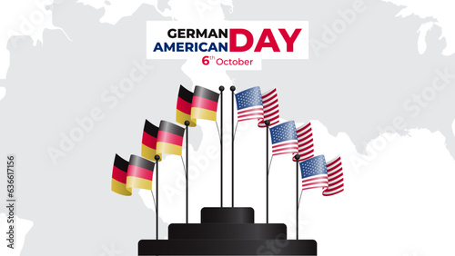 german american day with german and USA flag illustration vector