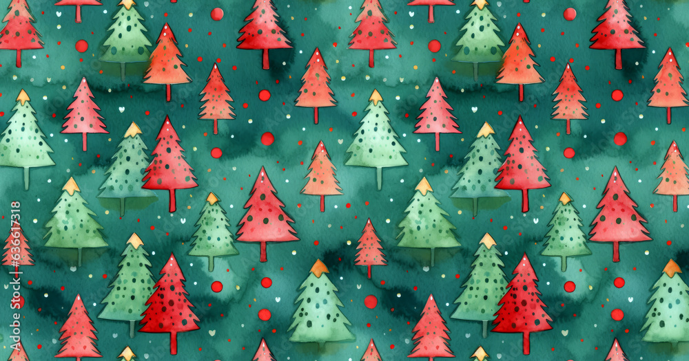 Banner with copy space of Christmas tree seamless pattern. Wrapping paper design. Banner with copy space of Christmas tree seamless pattern. Wrapping paper design.