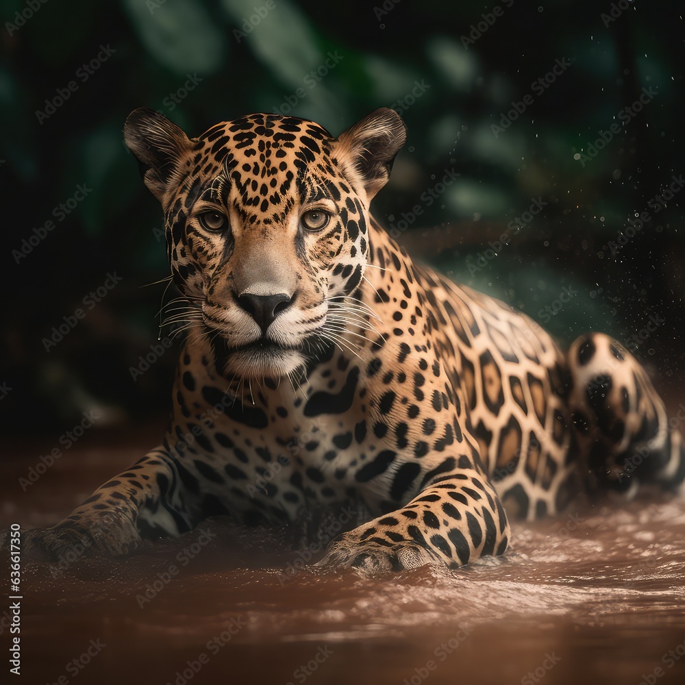 Obraz premium Tiger in a green forest 