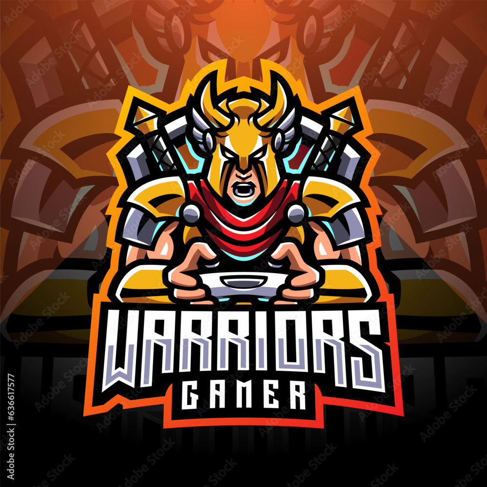warrior knight with horse mascot esport for gaming and sport logo design