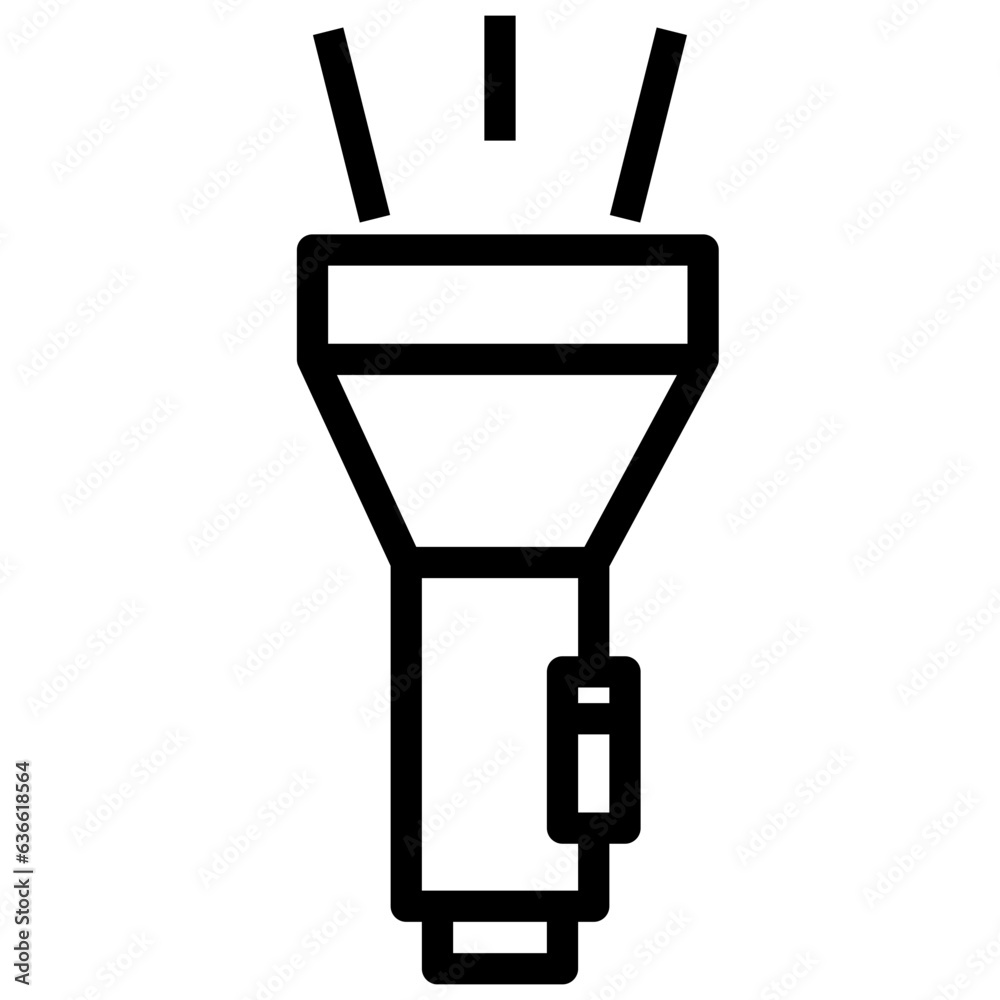 flashlight line icon,linear,outline,graphic,illustration flashlight line icon,linear,outline,graphic,illustration
