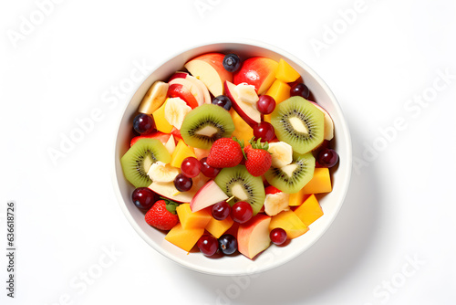 Top view of a Thanksgiving fruit salad in a bowl