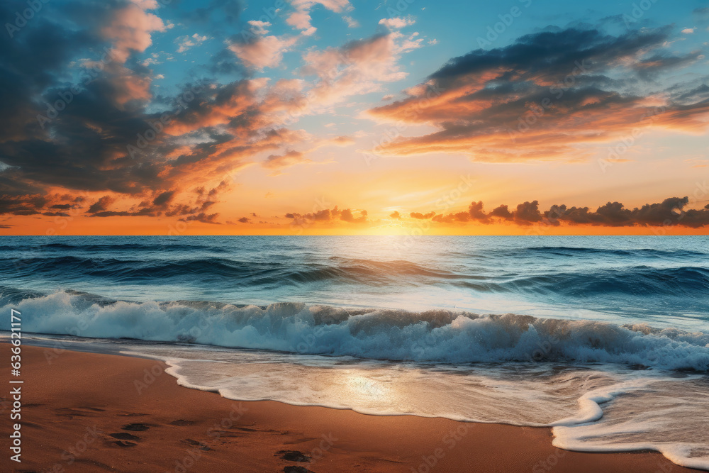 Sunset Light on Sea Beach Banner