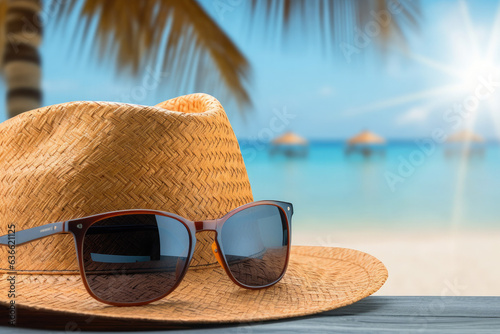 Summer Travel Concept with Panama Hat