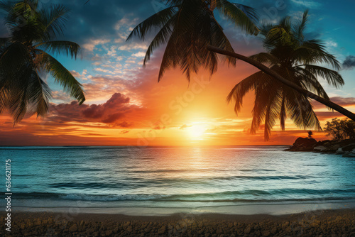 Sunset in Tropical Location for Summer Holiday