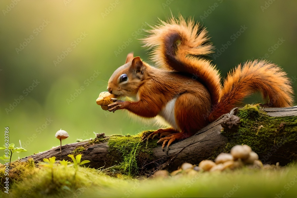 Obraz premium squirrel on a tree