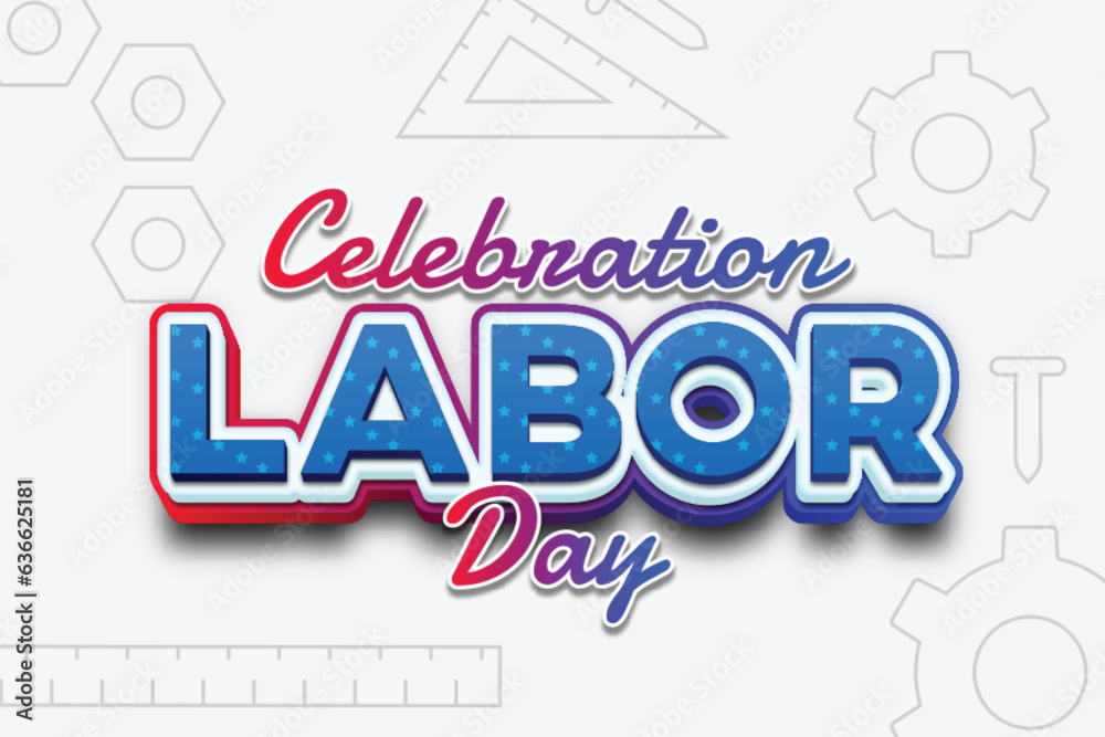 Celebration labor day editable text effect template