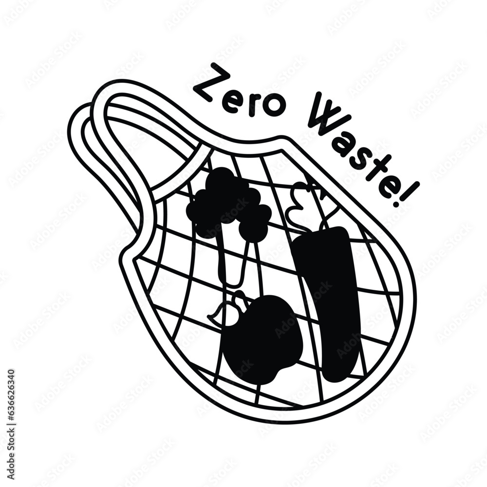 Zero waste doodle vector outline Sticker. EPS 10 file Zero waste doodle vector outline Sticker. EPS 10 file