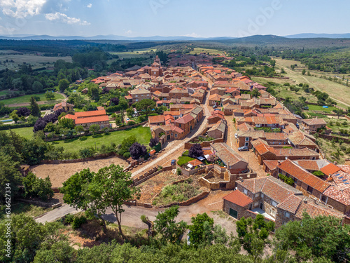 Quadro su tela Aerial view Castrillo de Polvazares in Spain