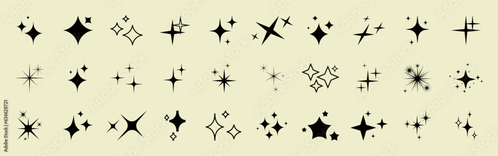 Sparkle icon set, shine star symbol collection, twinkle Sparkle icon set, shine star symbol collection, twinkle