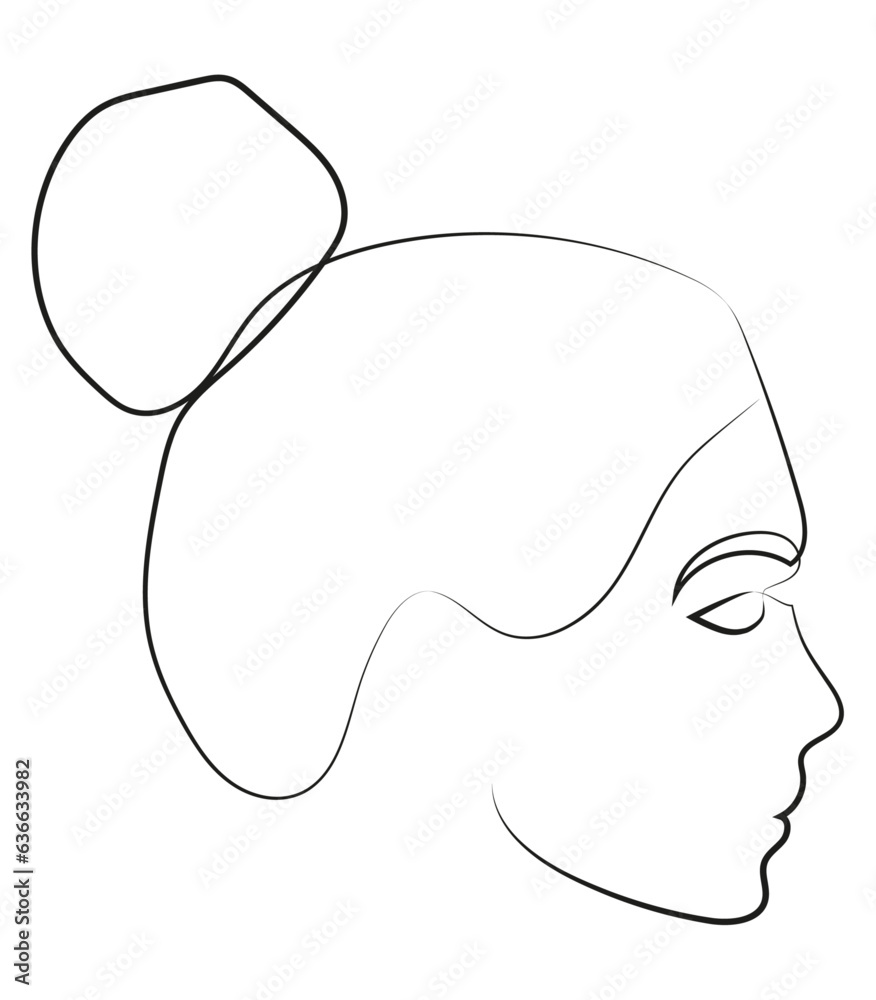 One Line Art Drawing of a Woman with a Strong Look