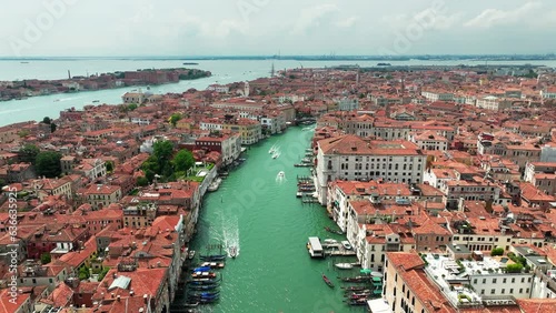 Aerial view of Grand Canal in Venice, Italy (ID: 636635925)