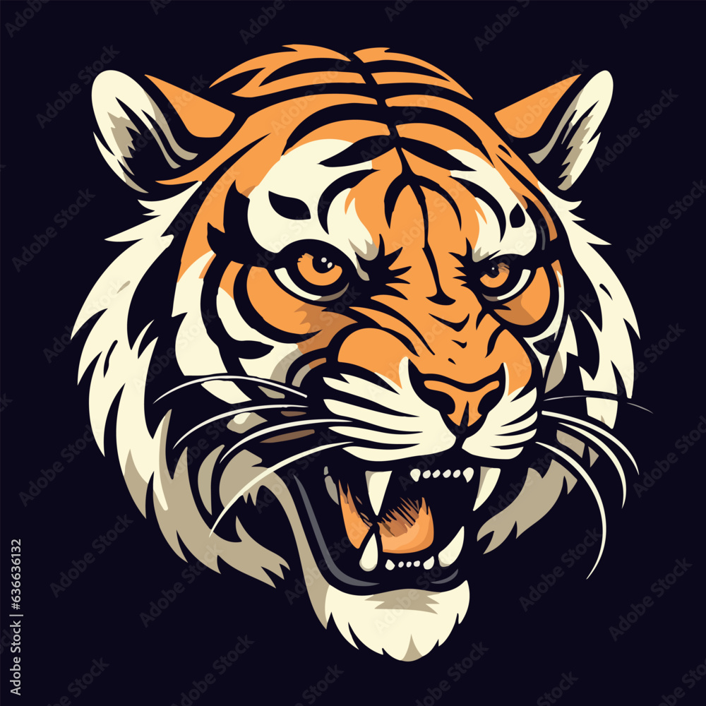 Tiger head mascot logo vector illustration