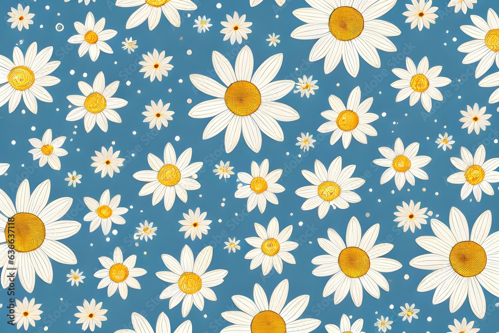 white daisy patterns, generative AI white daisy patterns, generative AI