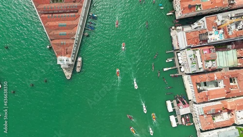 Aerial view of Grand Canal and Saint Peter's Basilica in Venice, Italy (ID: 636638350)