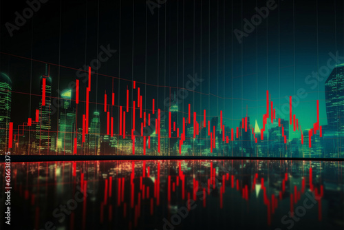 Evolving visuals Tracking business and stocks performance changes chronologically Generative AI photo