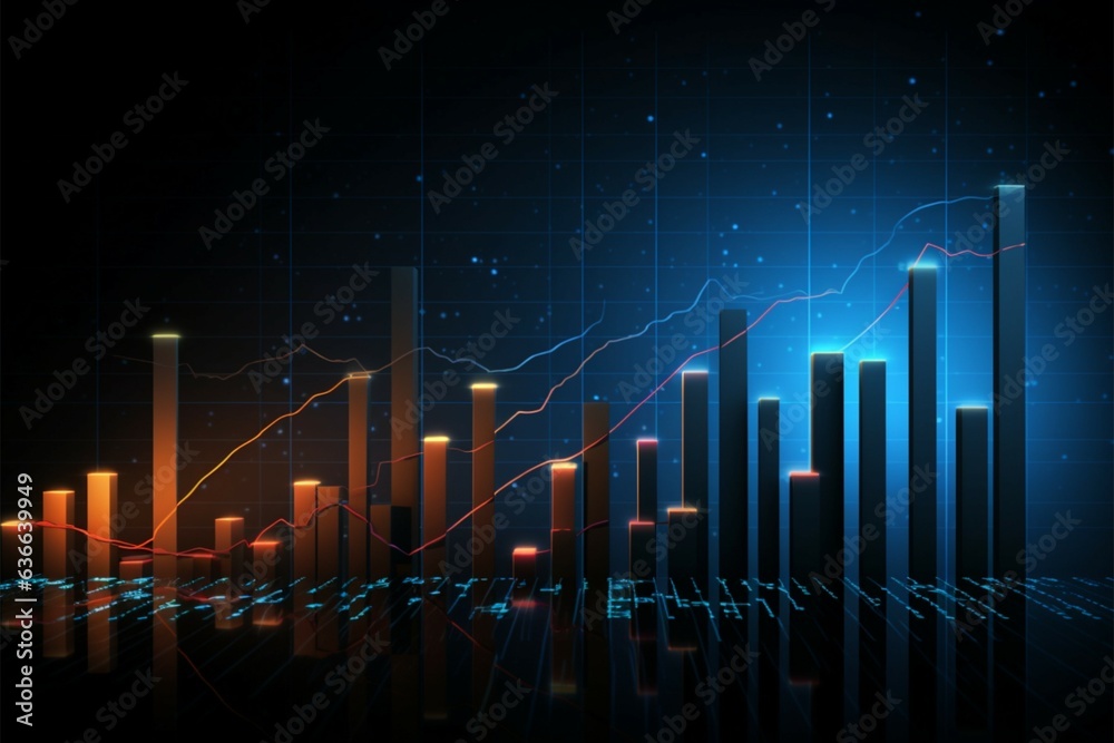 Naklejka premium Market price and profit depicted through bar chart enrich business management concepts Generative AI