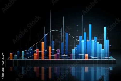 Market price and profit depicted through bar chart enrich business management concepts Generative AI photo