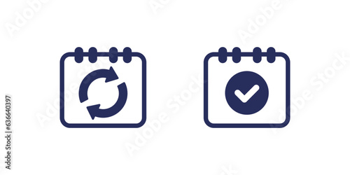 monthly subscription auto-renewal icons on white photo