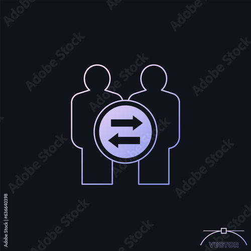 interpersonal relationship icon with a gradient
