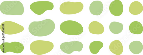 かわいい抽象的なゆるゆるフレーム　緑　黄緑　黄色　green shape　Set of cute abstract shapes.Vector loose frame.